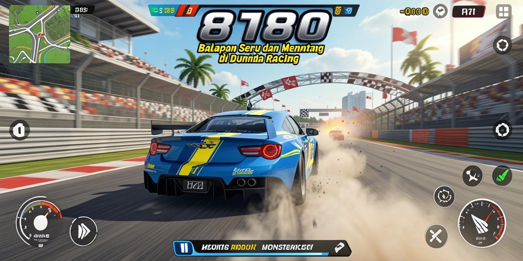 Tampilan gameplay seru dari 8180 di lintasan balap yang menantang.