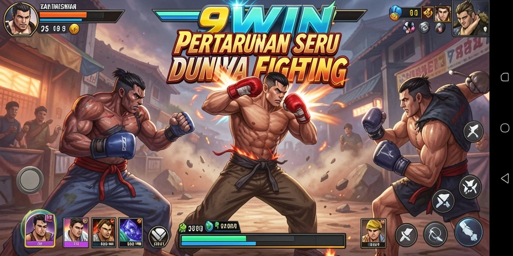 Gameplay seru di 9WIN dengan pertarungan karakter yang intens.