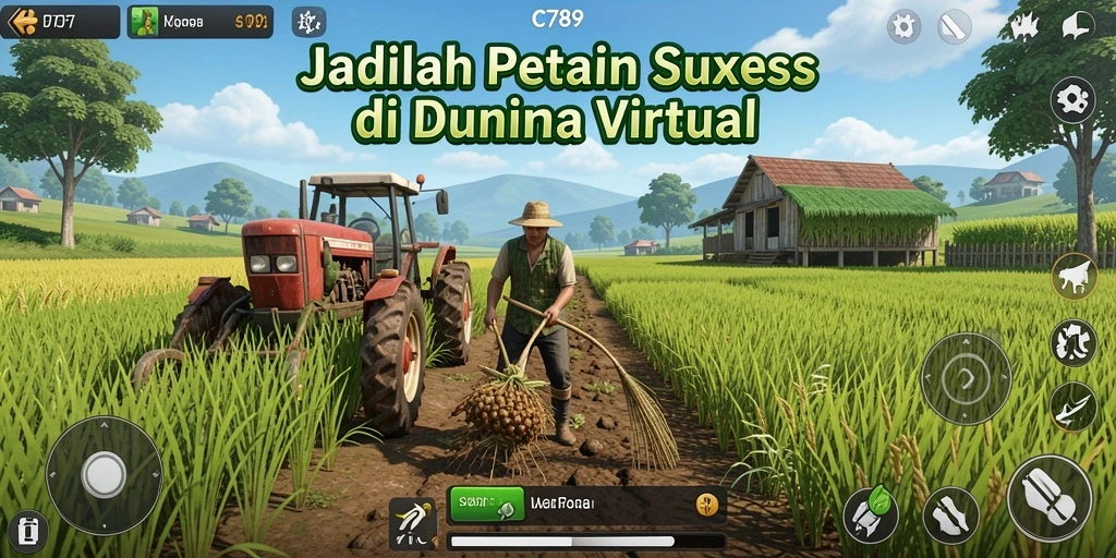 Tampilan gameplay C789 yang memukau dan seru saat bertani.