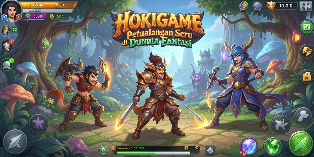 Screenshot gameplay HOKIGAME menampilkan petualangan yang mendebarkan.