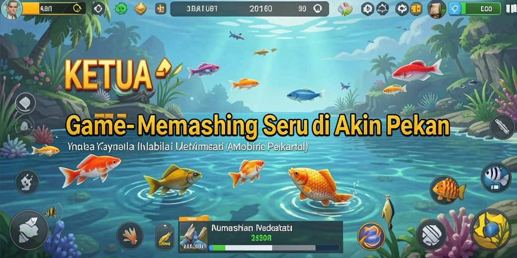Tampilan gameplay KETUA menunjukkan aksi memancing yang seru dan menegangkan.