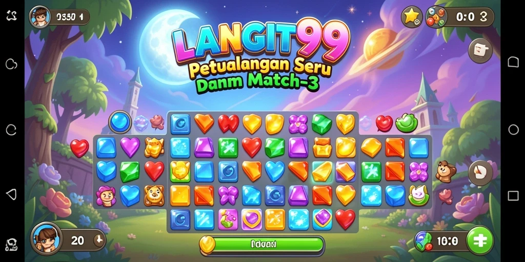 Screenshot LANGIT99 menampilkan gameplay menarik di dunia Match-3.