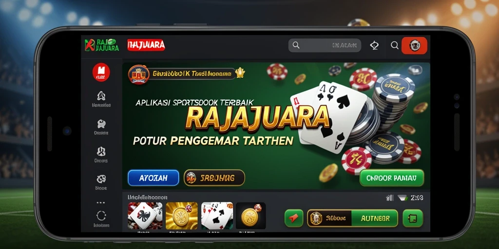 Tampilan utama RAJAJUARA menampilkan berbagai pilihan taruhan olahraga.