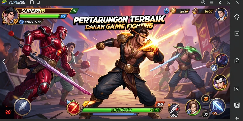 Screenshot SUPER88 menampilkan aksi pertarungan yang mendebarkan.