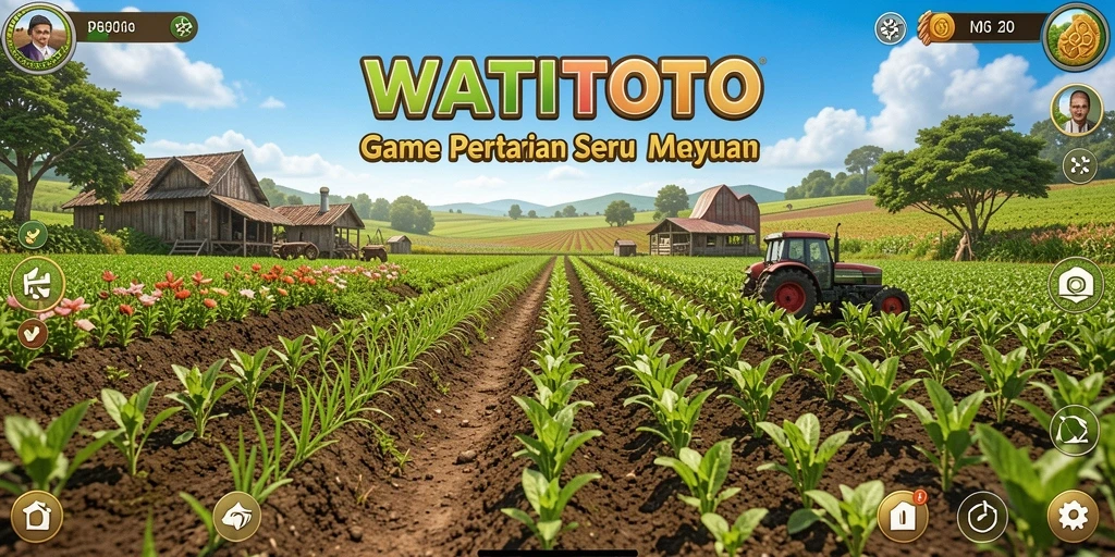 Tampilan gameplay WATITOTO menampilkan suasana pertanian yang indah dan interaktif.